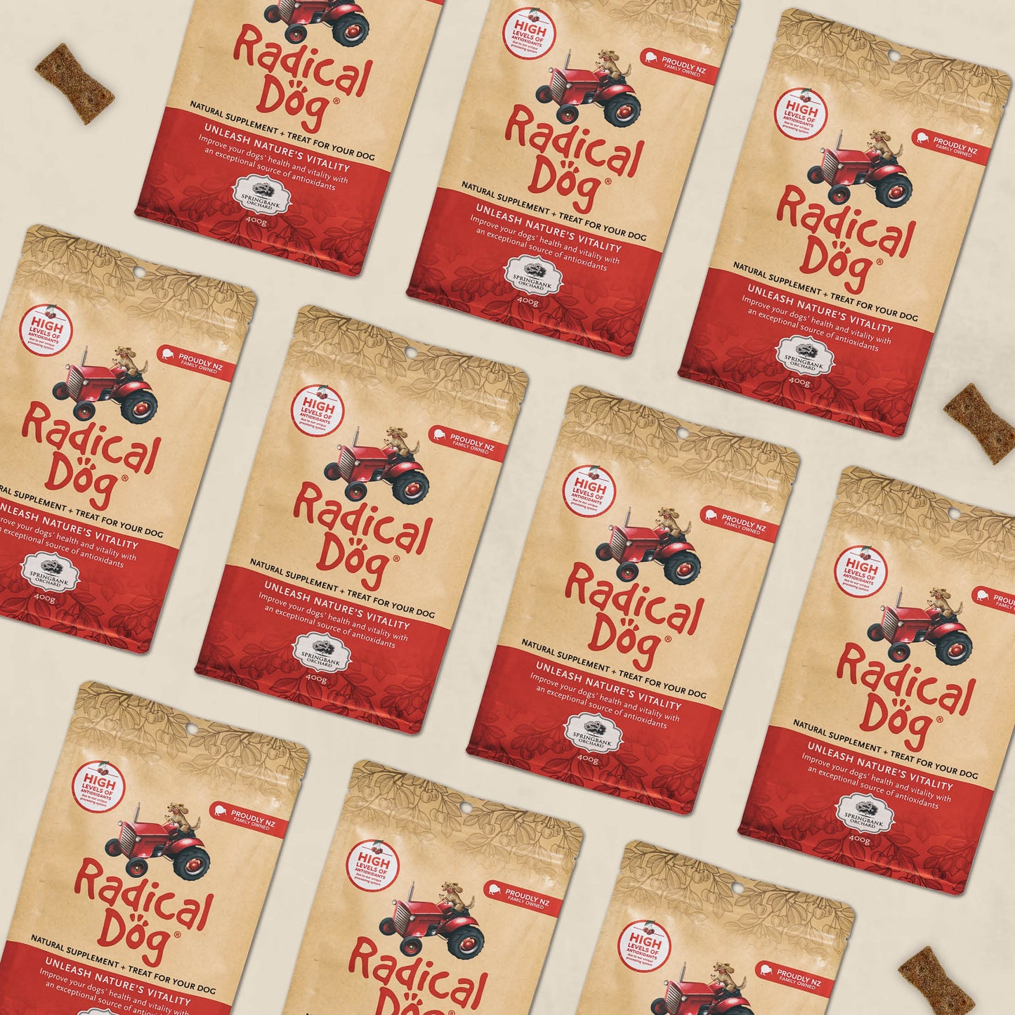 10 Bag Carton of Radical Dog Premium Dog Biscuits